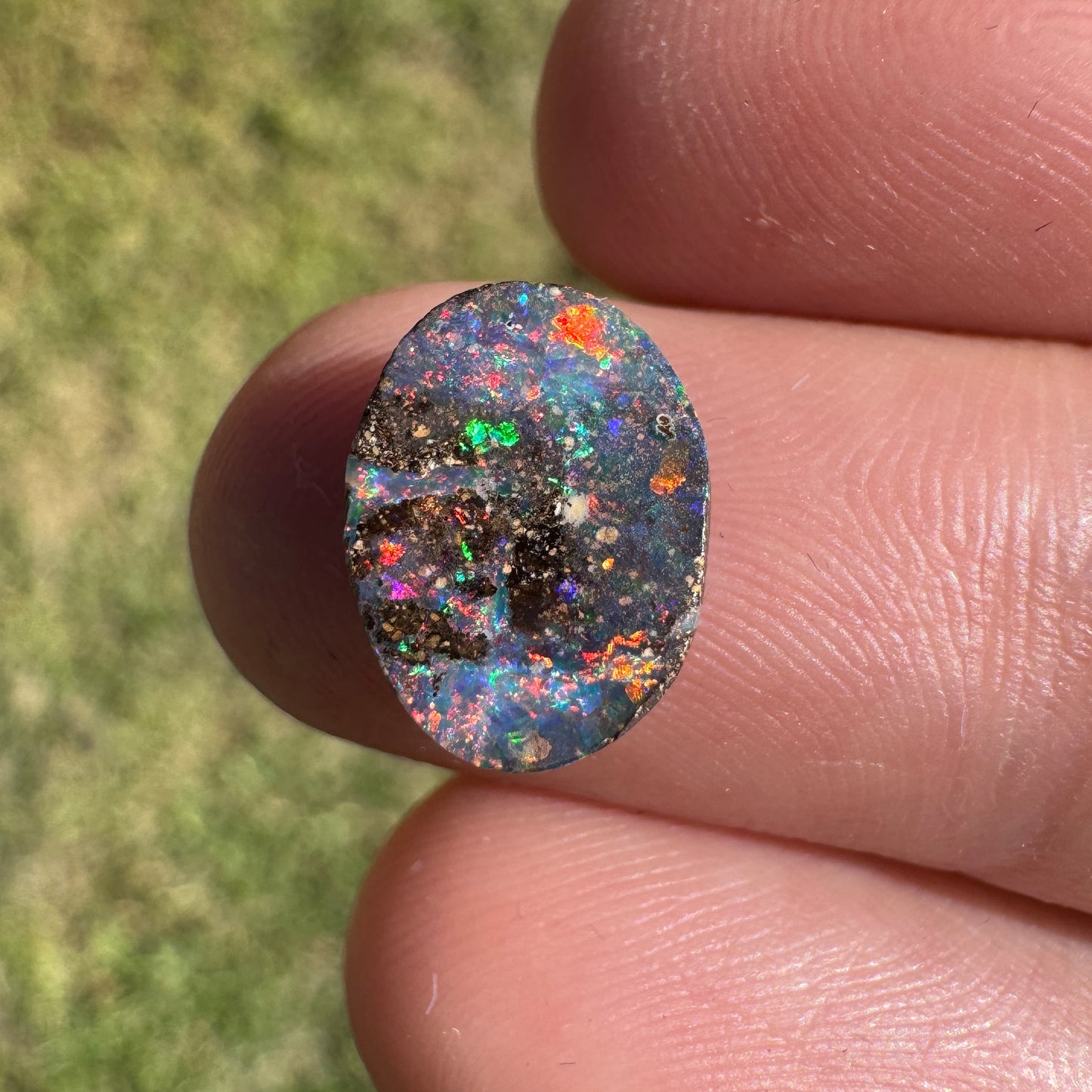 2.11 Ct Oval Black Boulder Opal