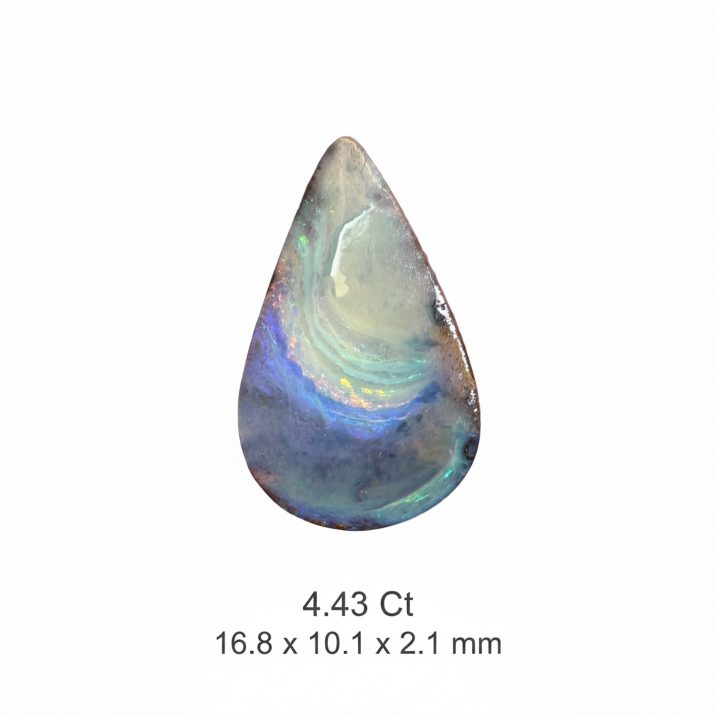 4.44 Ct teardrop boulder opal