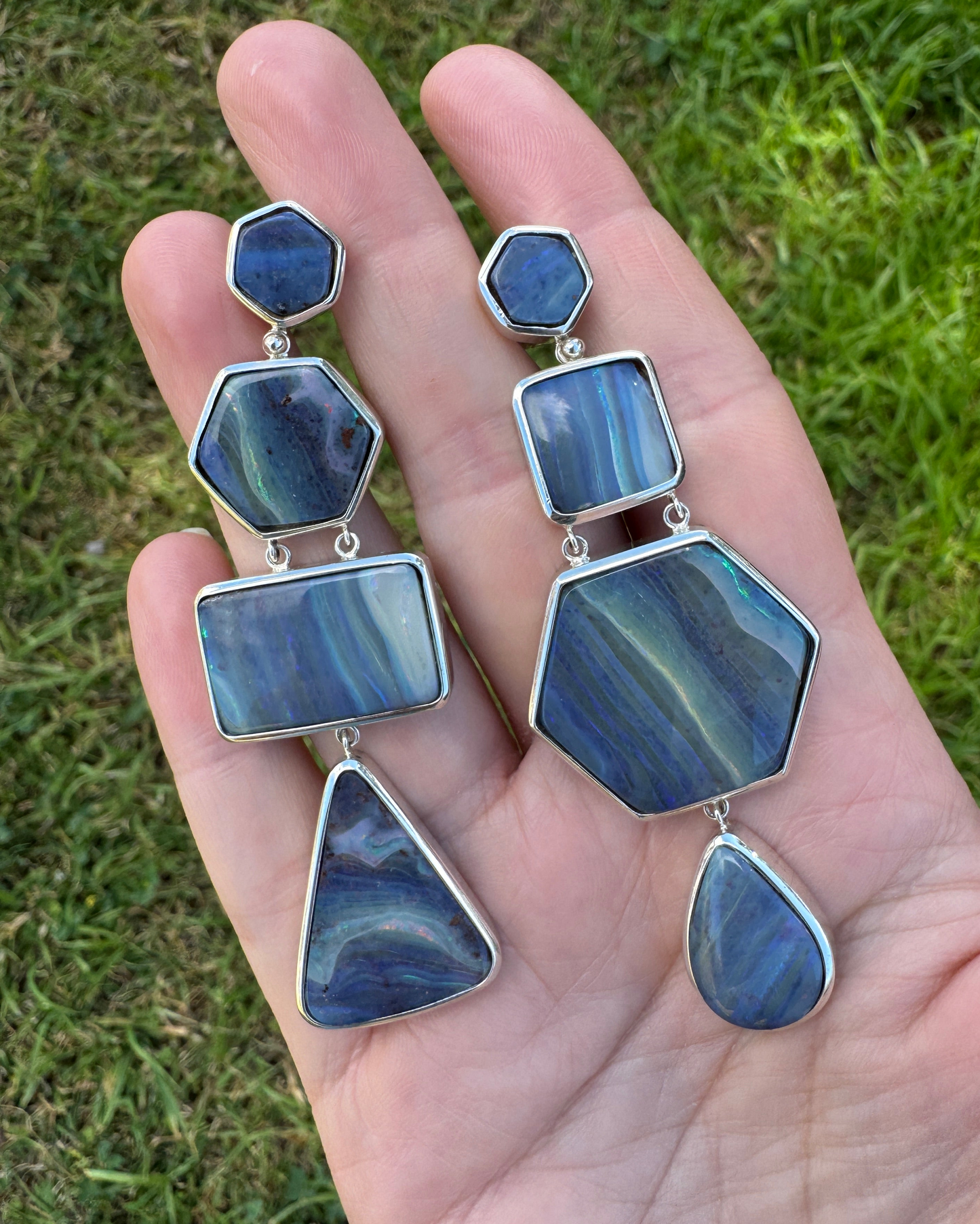 'Of Earth and Sky' opal earrings