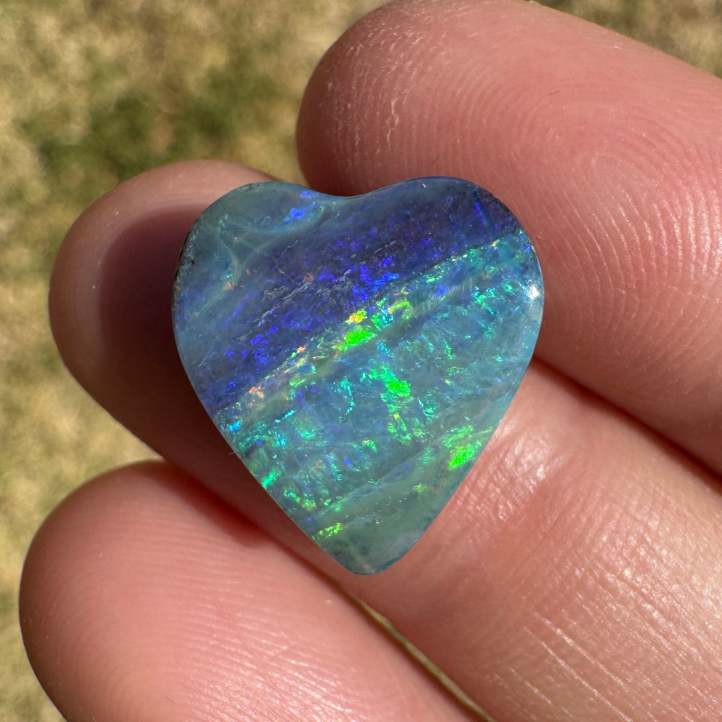 5.97 Ct two-tone boulder opal heart