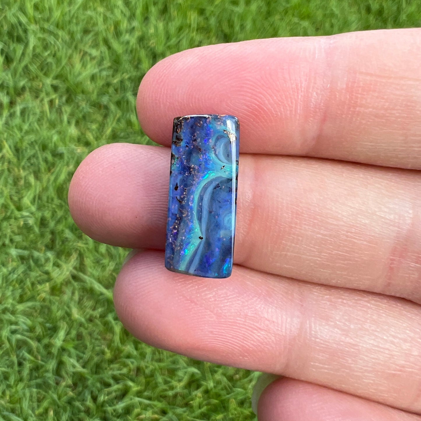 6.49 Ct rectangle boulder opal