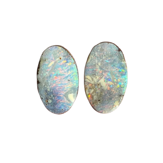 13.53 Ct oval boulder opal pair