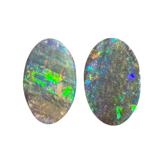 9.25 Ct oval boulder opal pair