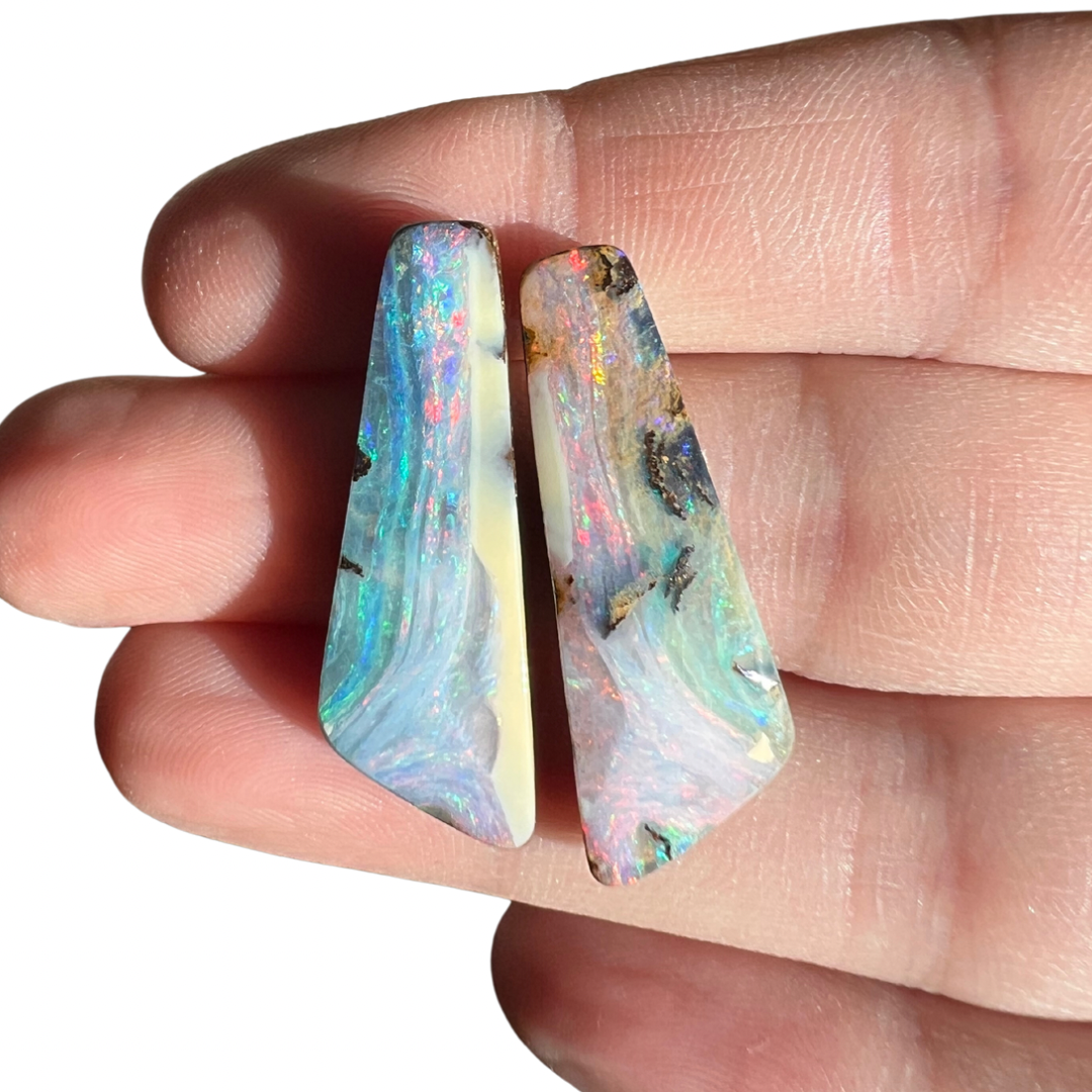 26.60 Ct narrow boulder opal pair