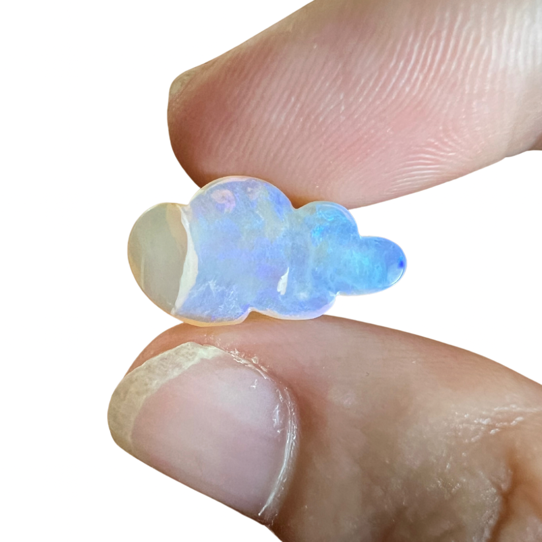 3.43 Ct wood replacement opal cloud carving