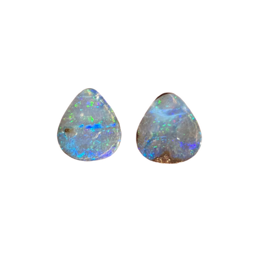 2.49 Ct small blue boulder opal pair