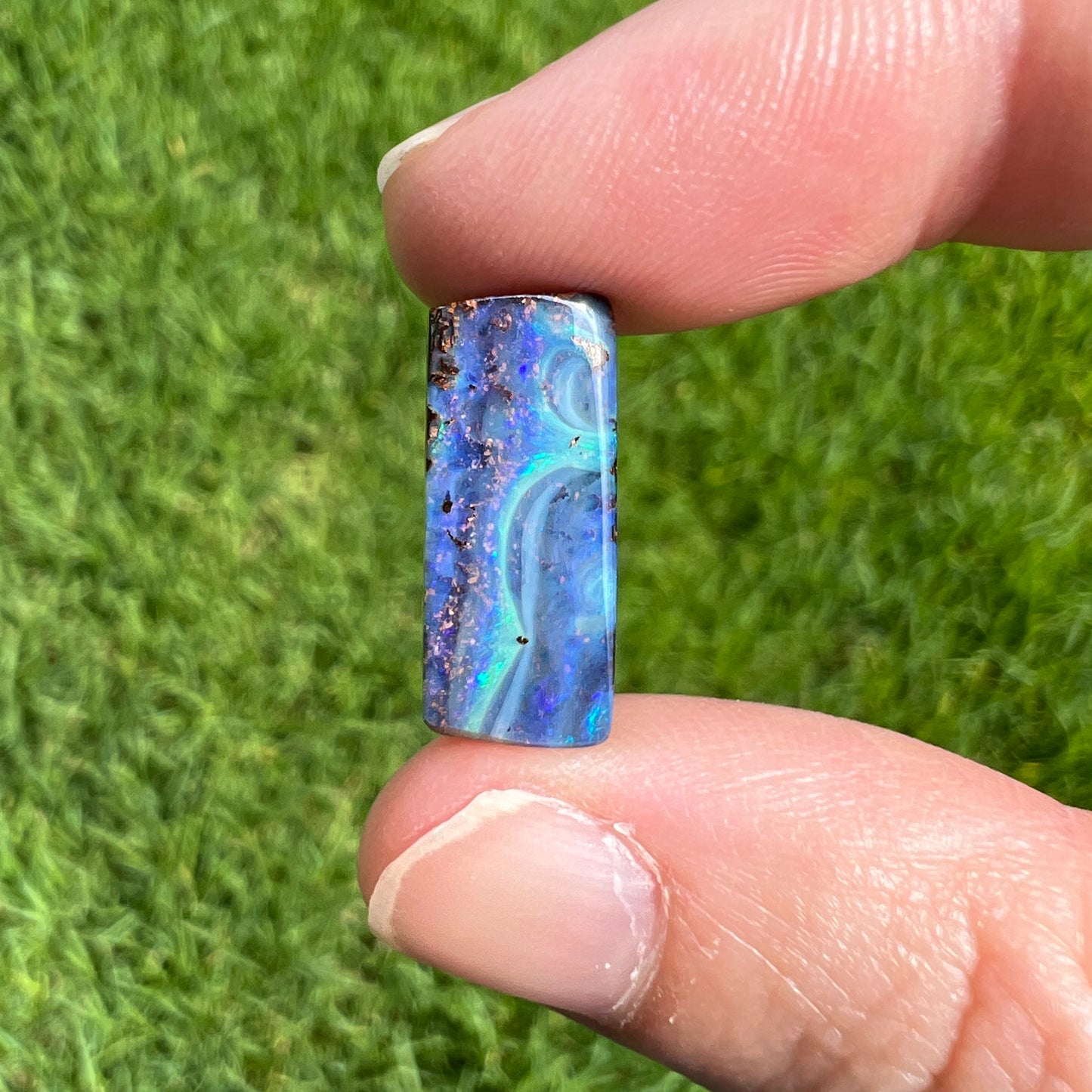 6.49 Ct rectangle boulder opal