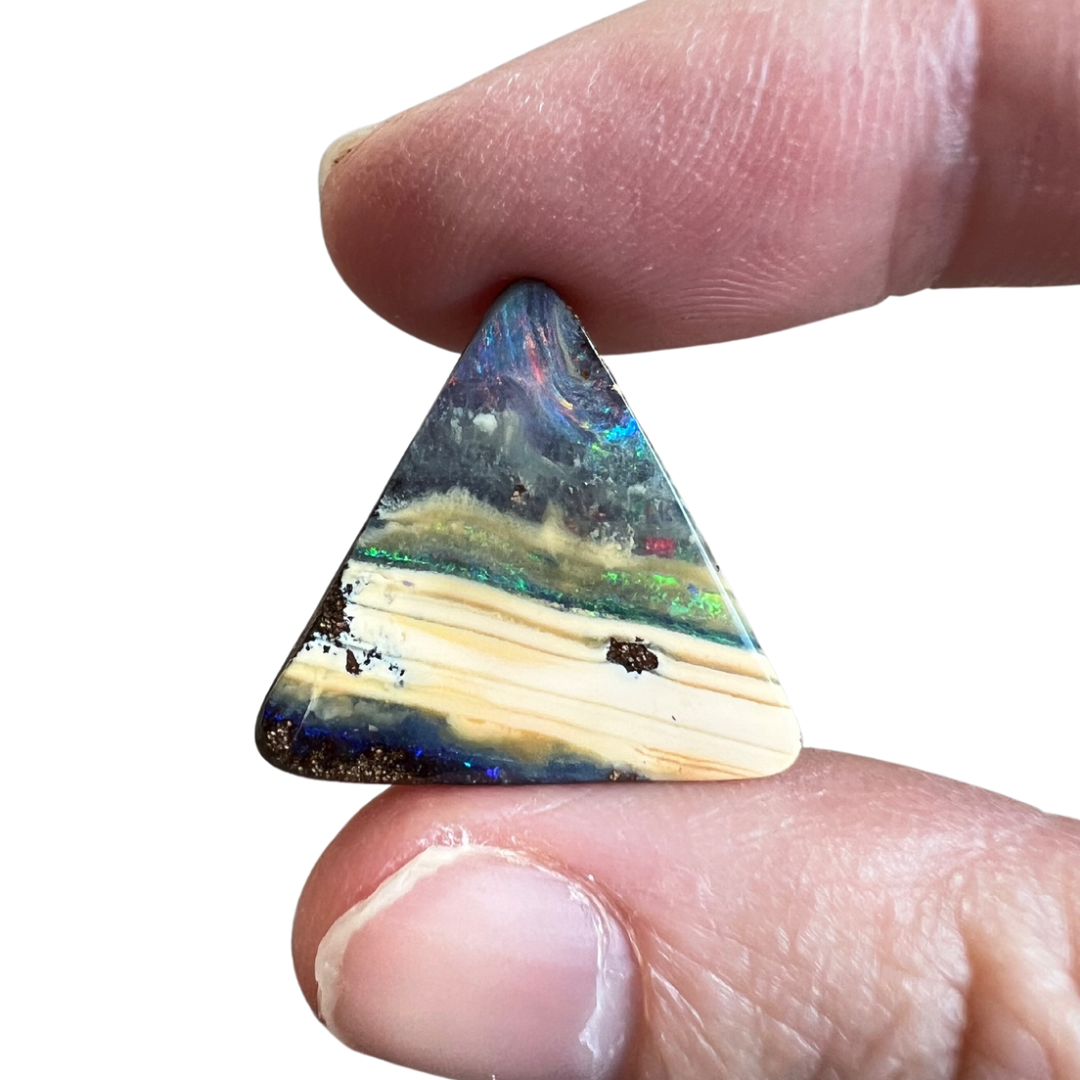 21.52 Ct triangle boulder opal pair