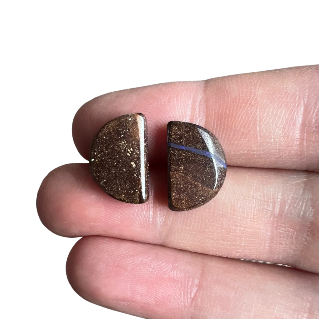 9.42 Ct purple boulder opal pair