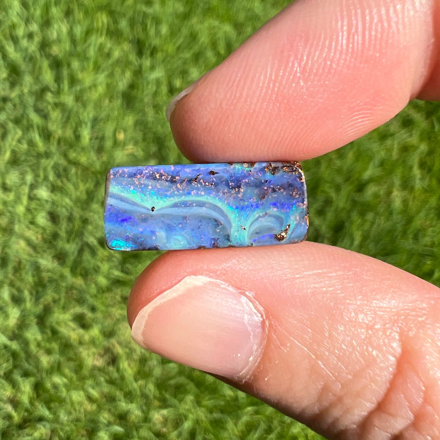 6.49 Ct rectangle boulder opal