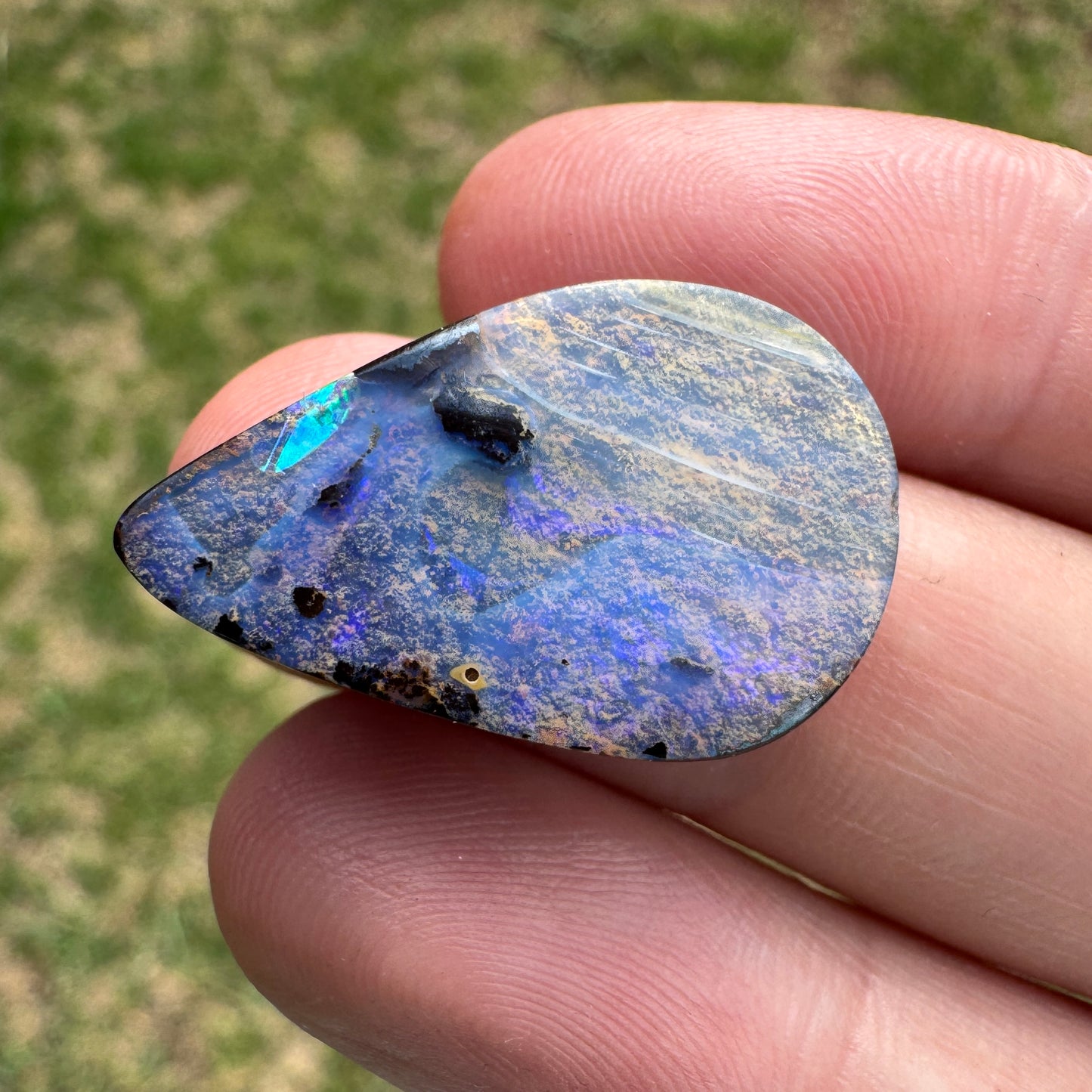 16.97 Ct large teardrop boulder opal