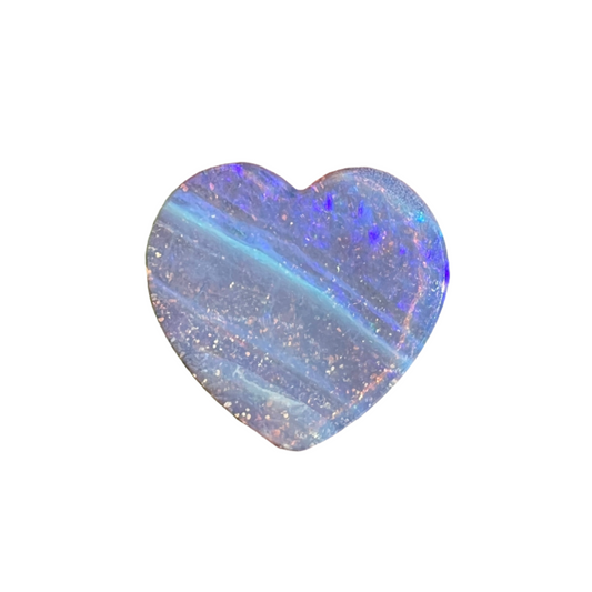 5.19 Ct stripy blue boulder opal heart