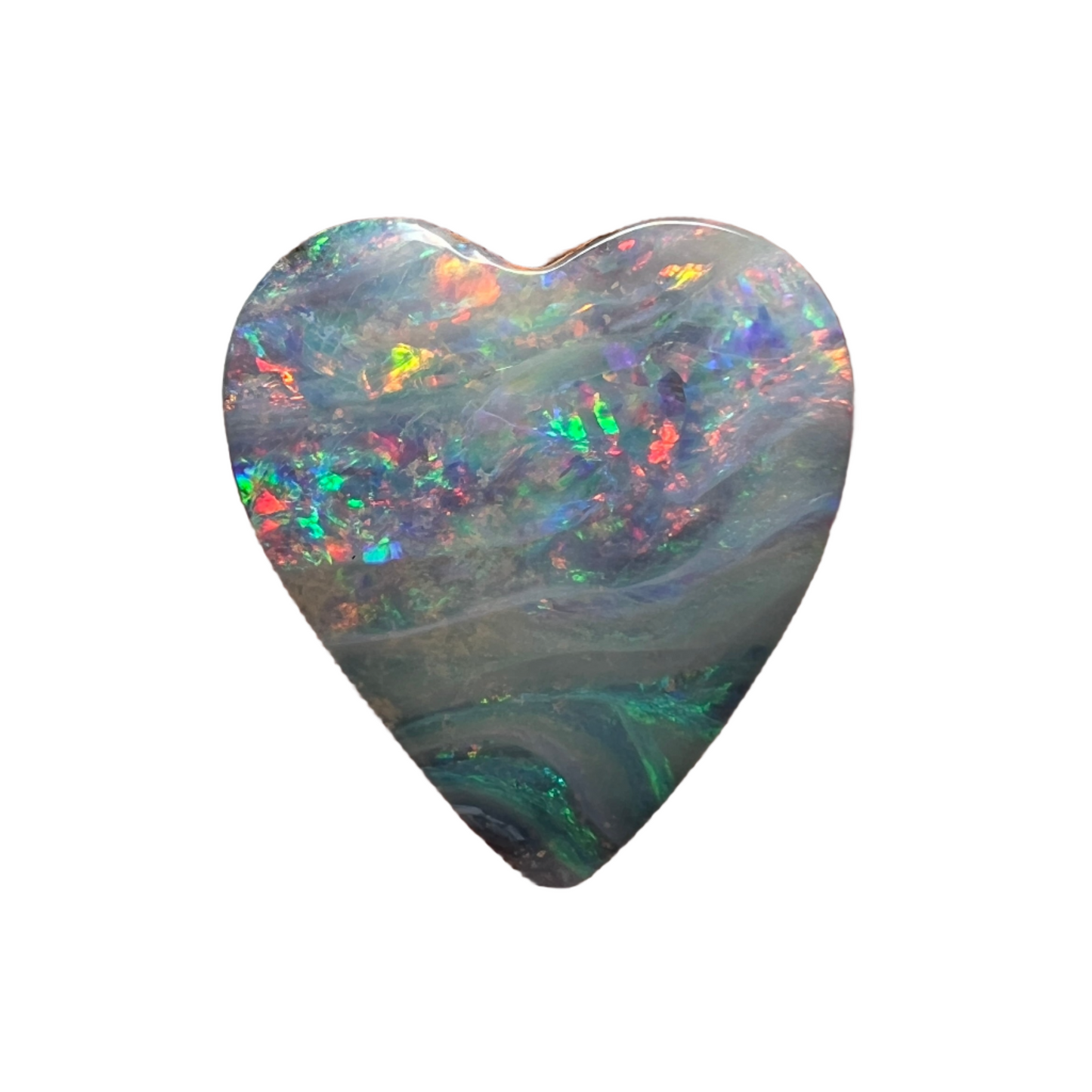 5.75 Ct rainbow boulder opal heart