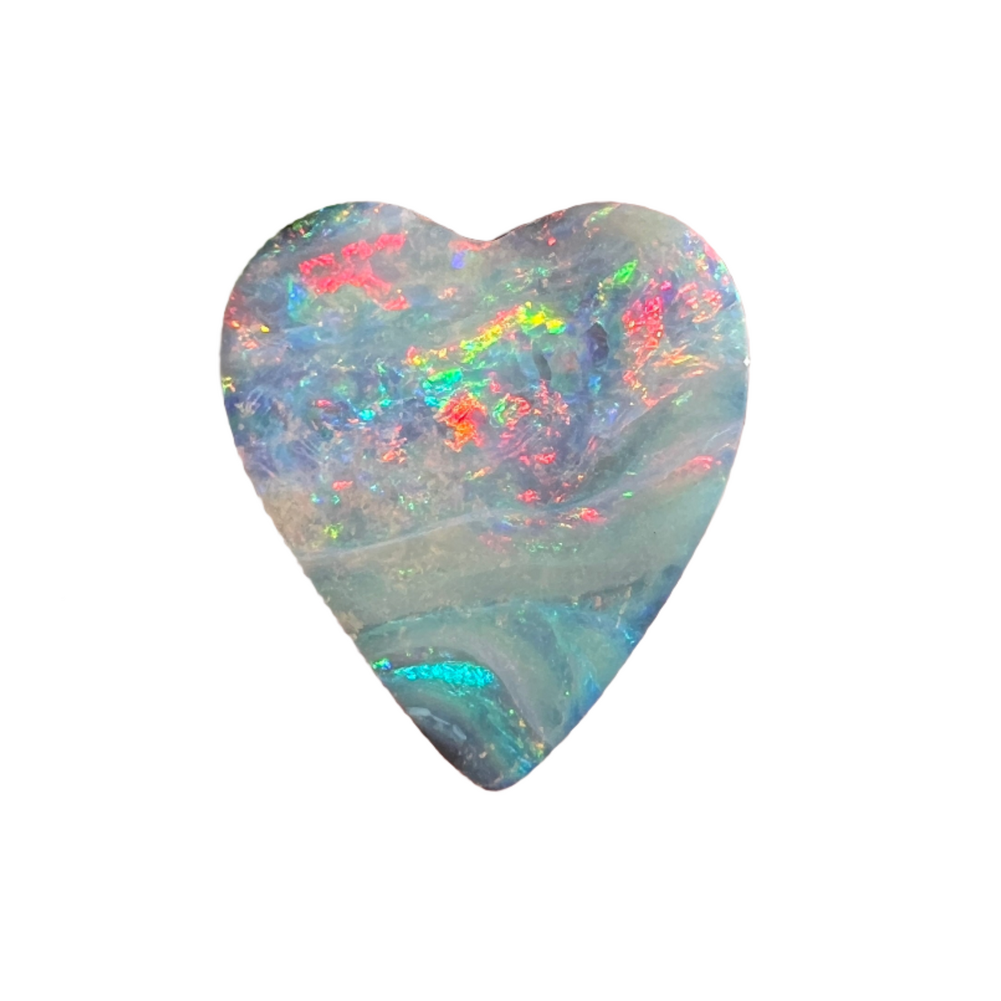 5.75 Ct rainbow boulder opal heart