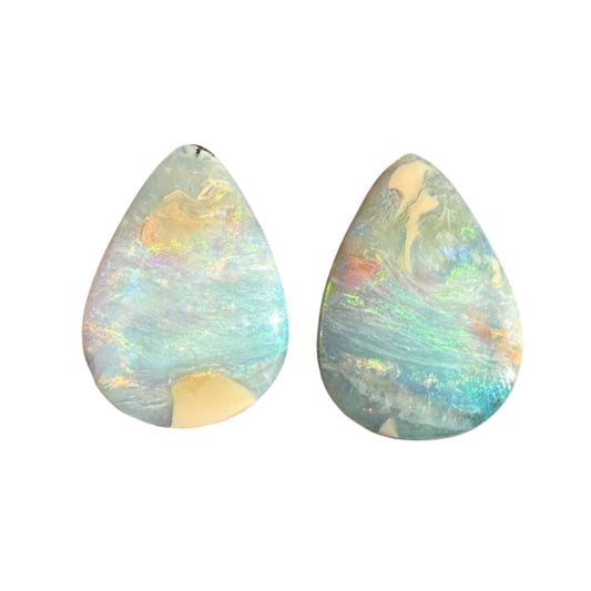12.14 Ct teardrop boulder opal pair