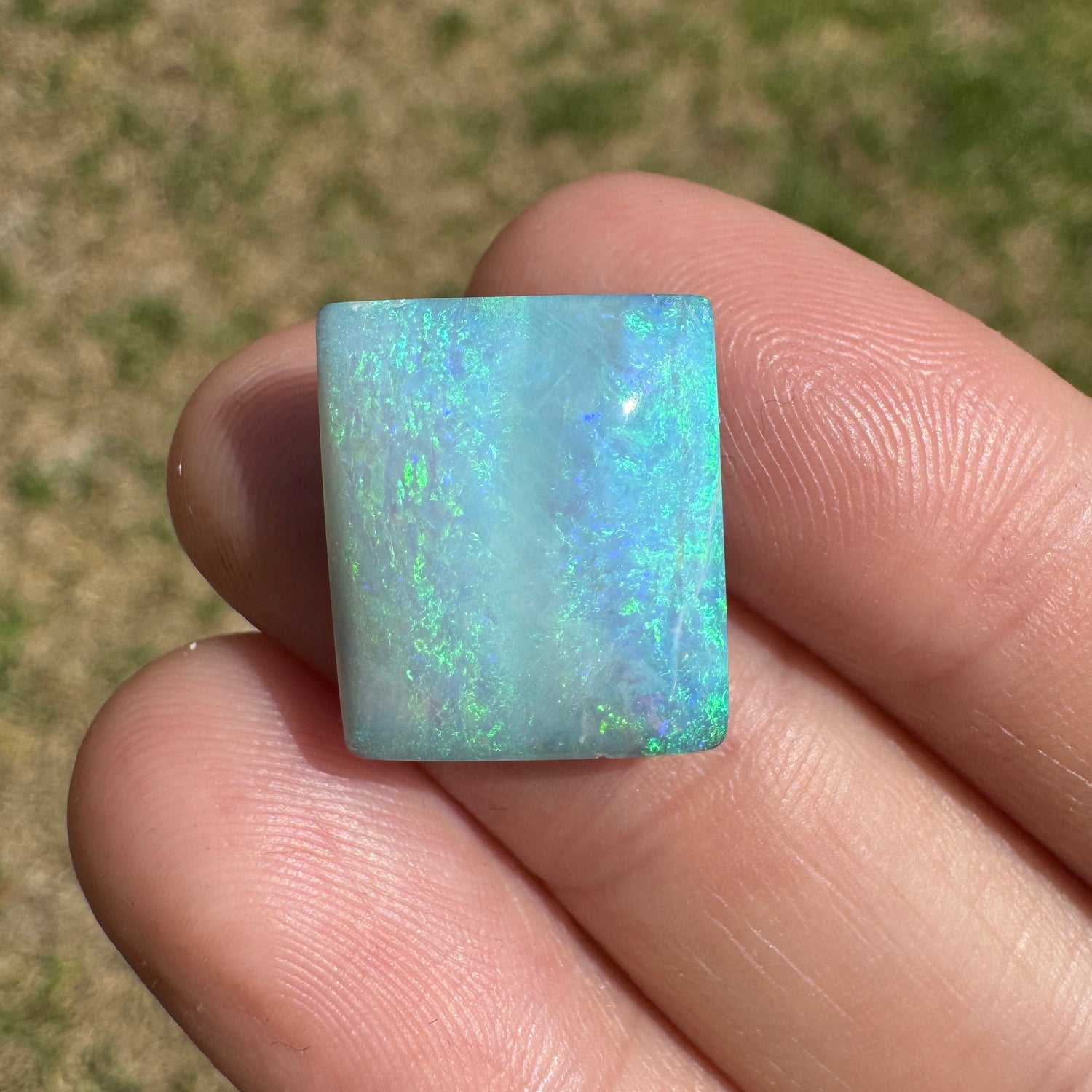 10.49 Ct green and ice blue boulder opal - Broken River Mining