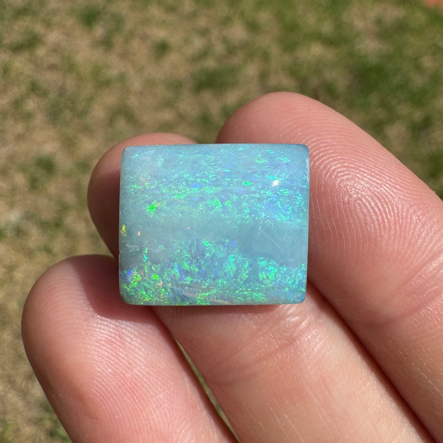 10.49 Ct green and ice blue boulder opal - Broken River Mining