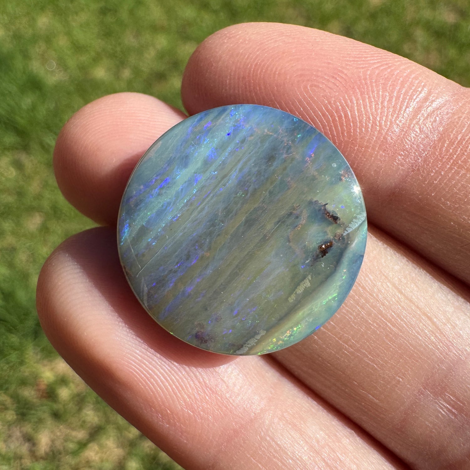16.42 Ct striped circle boulder opal - Broken River Mining