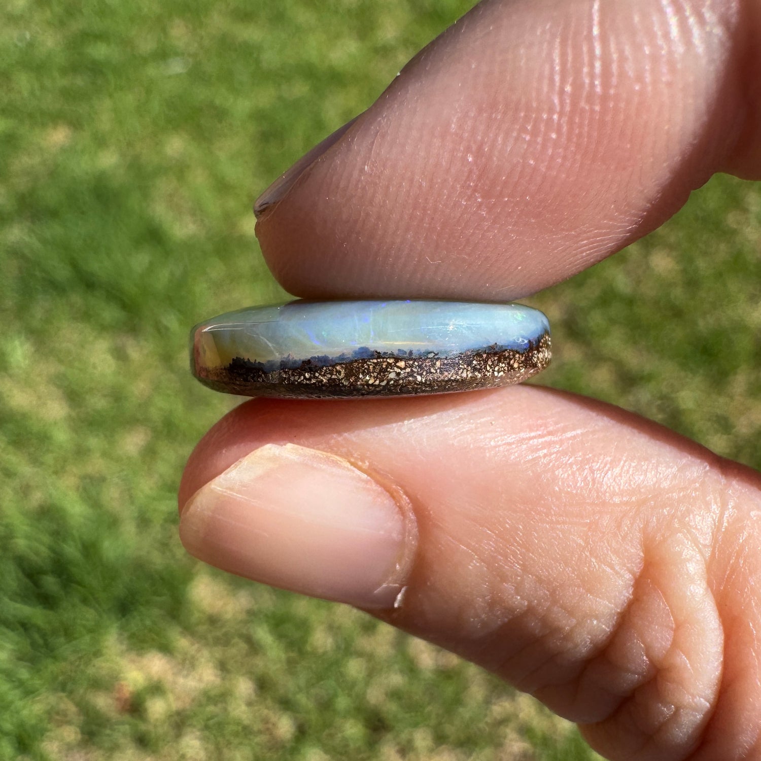 16.42 Ct striped circle boulder opal - Broken River Mining
