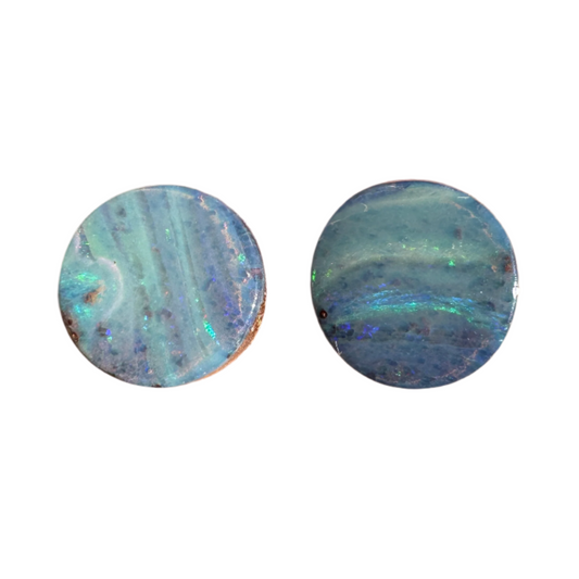 4.54 Ct circle boulder opal pair