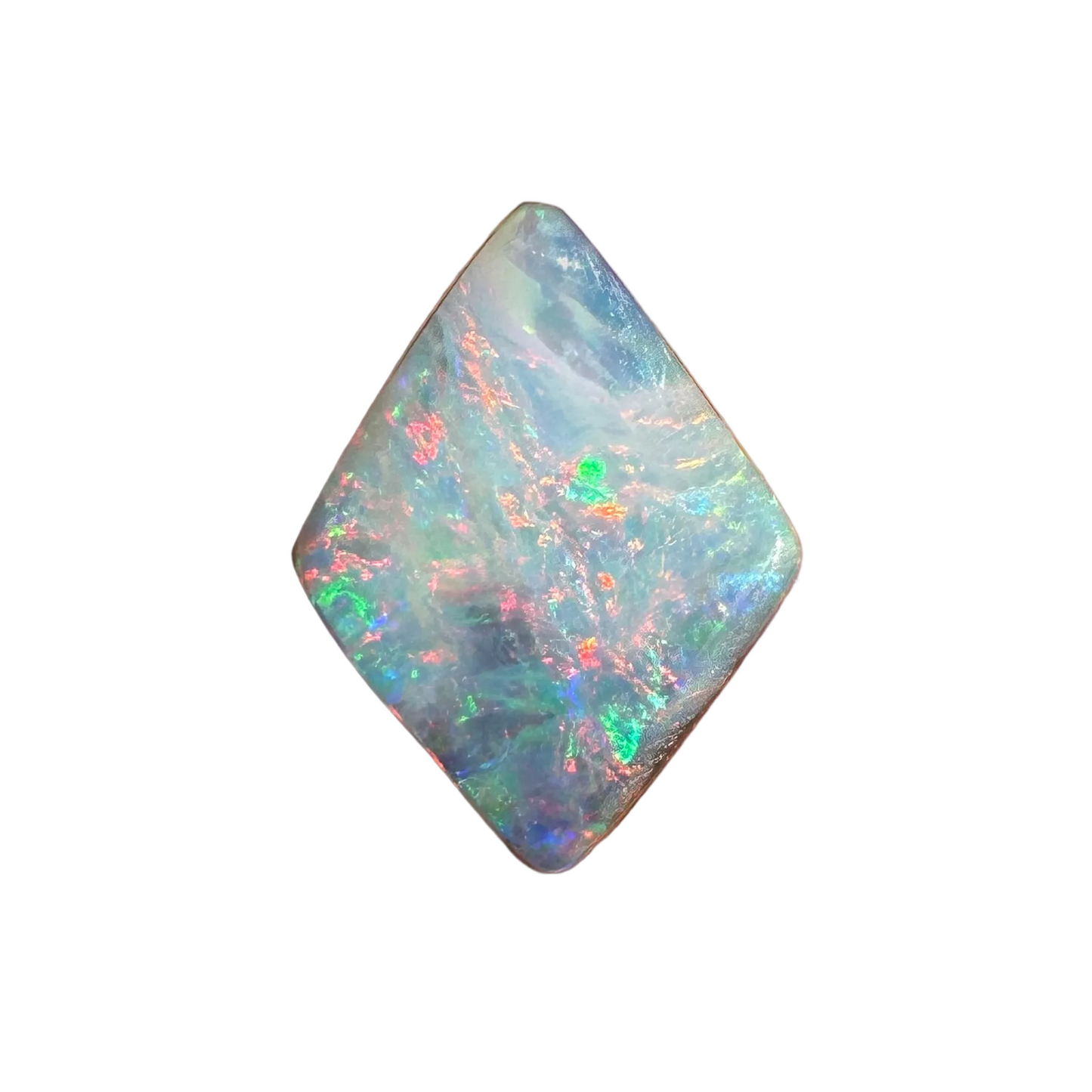 1.35 Ct pink and green diamond-shaped boulder opal
