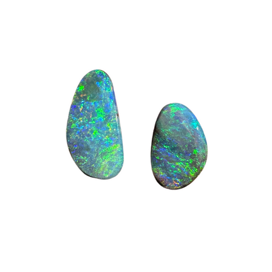0.91 Ct two piece boulder opal set