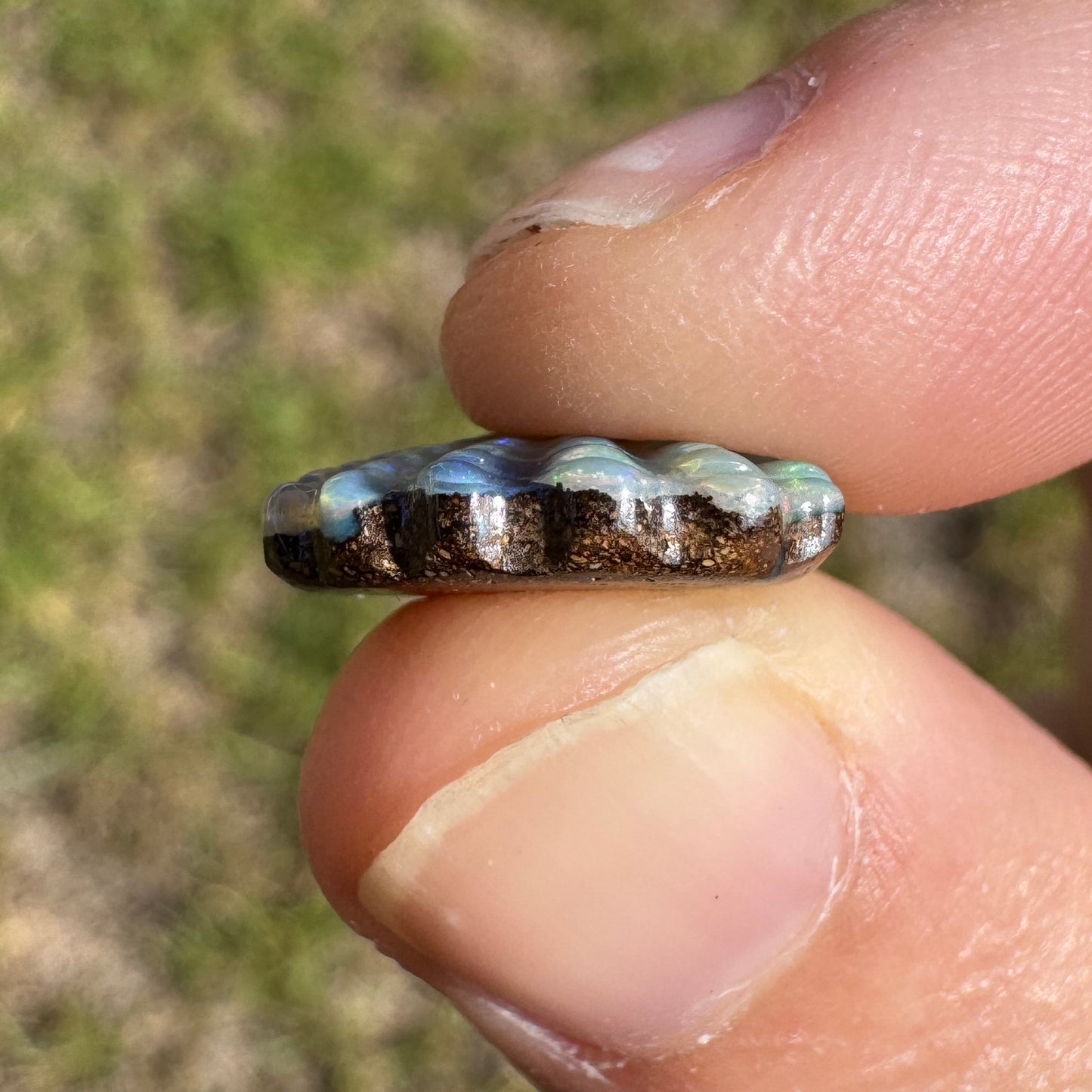 4.74 Ct shell boulder opal carving