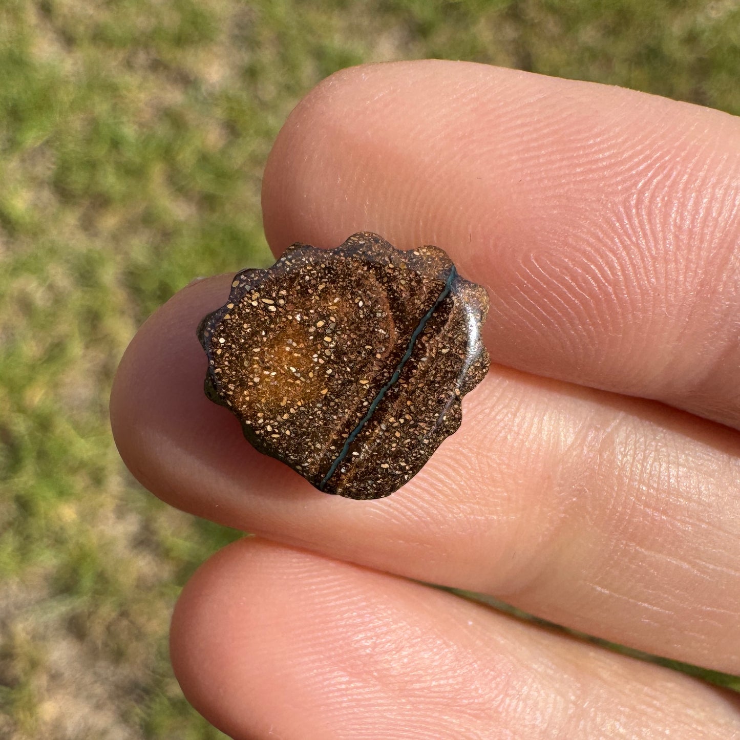 4.74 Ct shell boulder opal carving