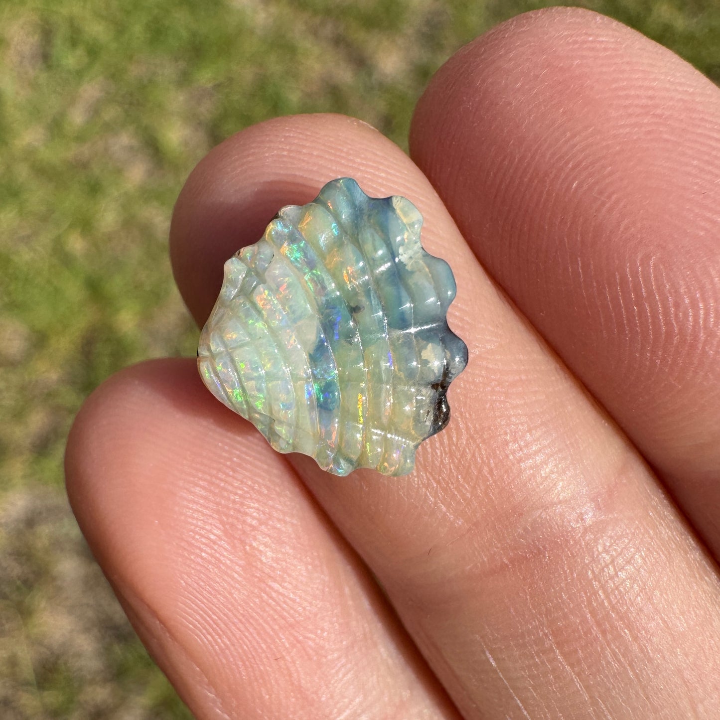 4.12 Ct shell boulder opal carving