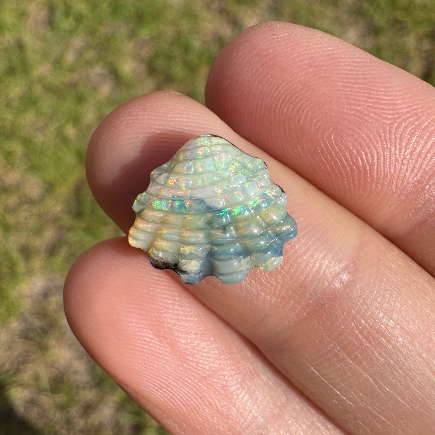 4.12 Ct shell boulder opal carving