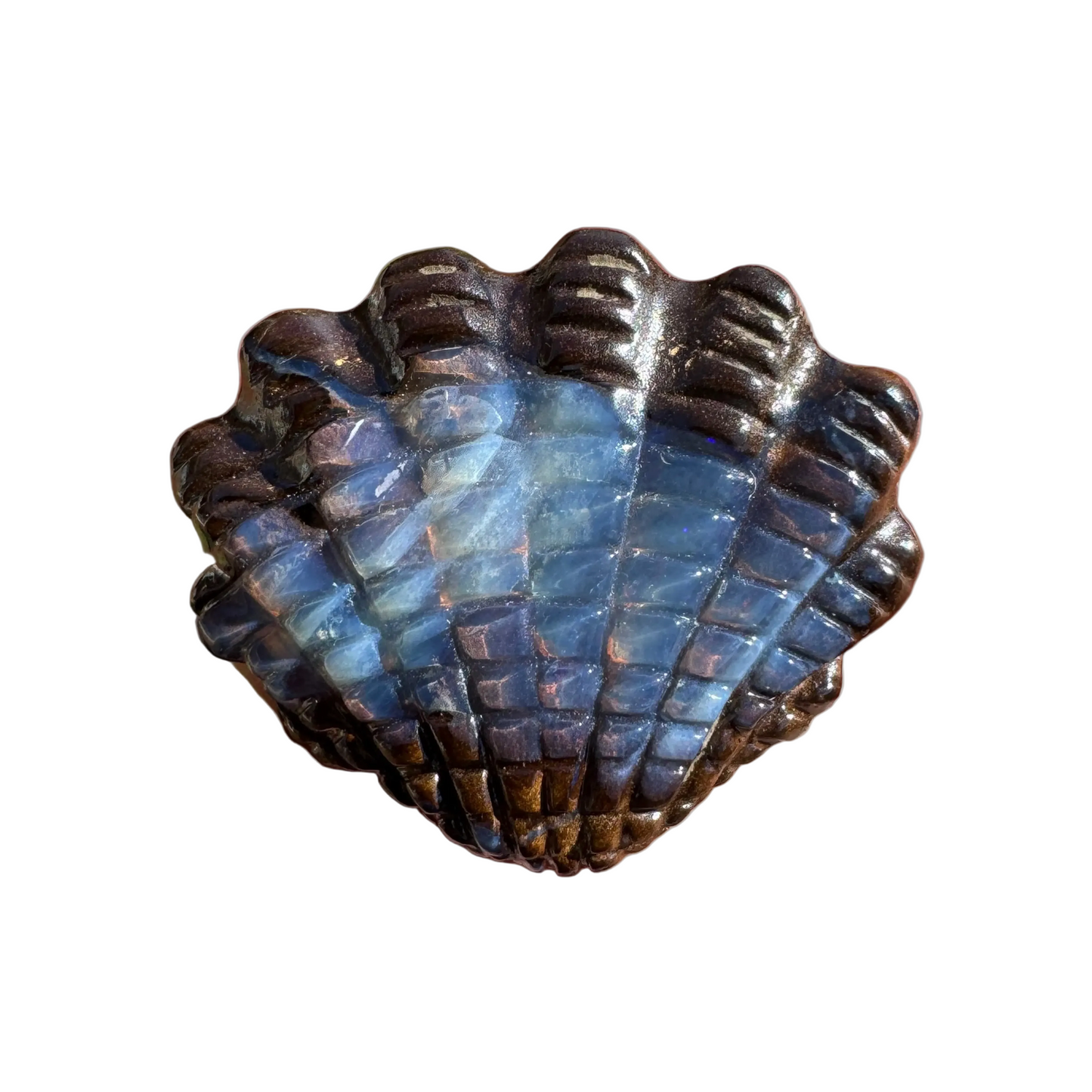 11.56 Ct shell boulder opal carving