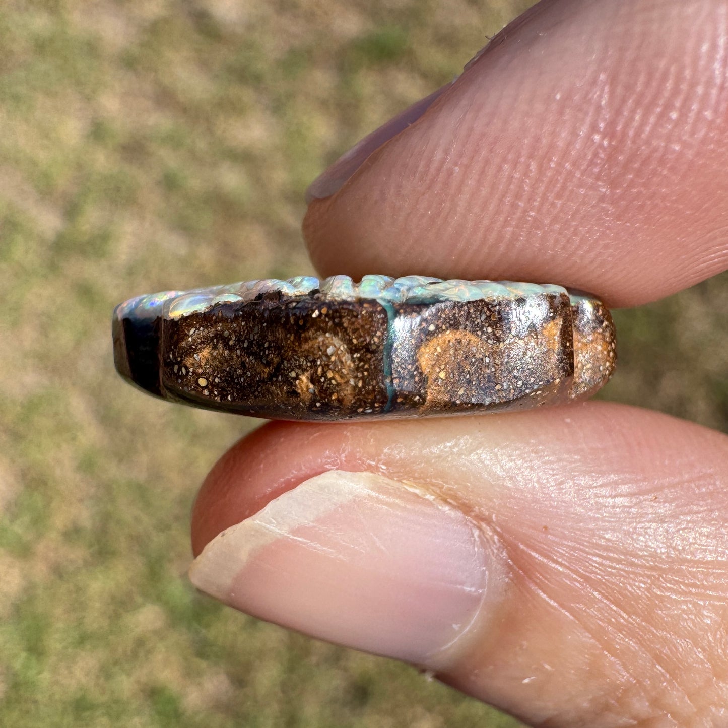 16.97 Ct shell boulder opal carving