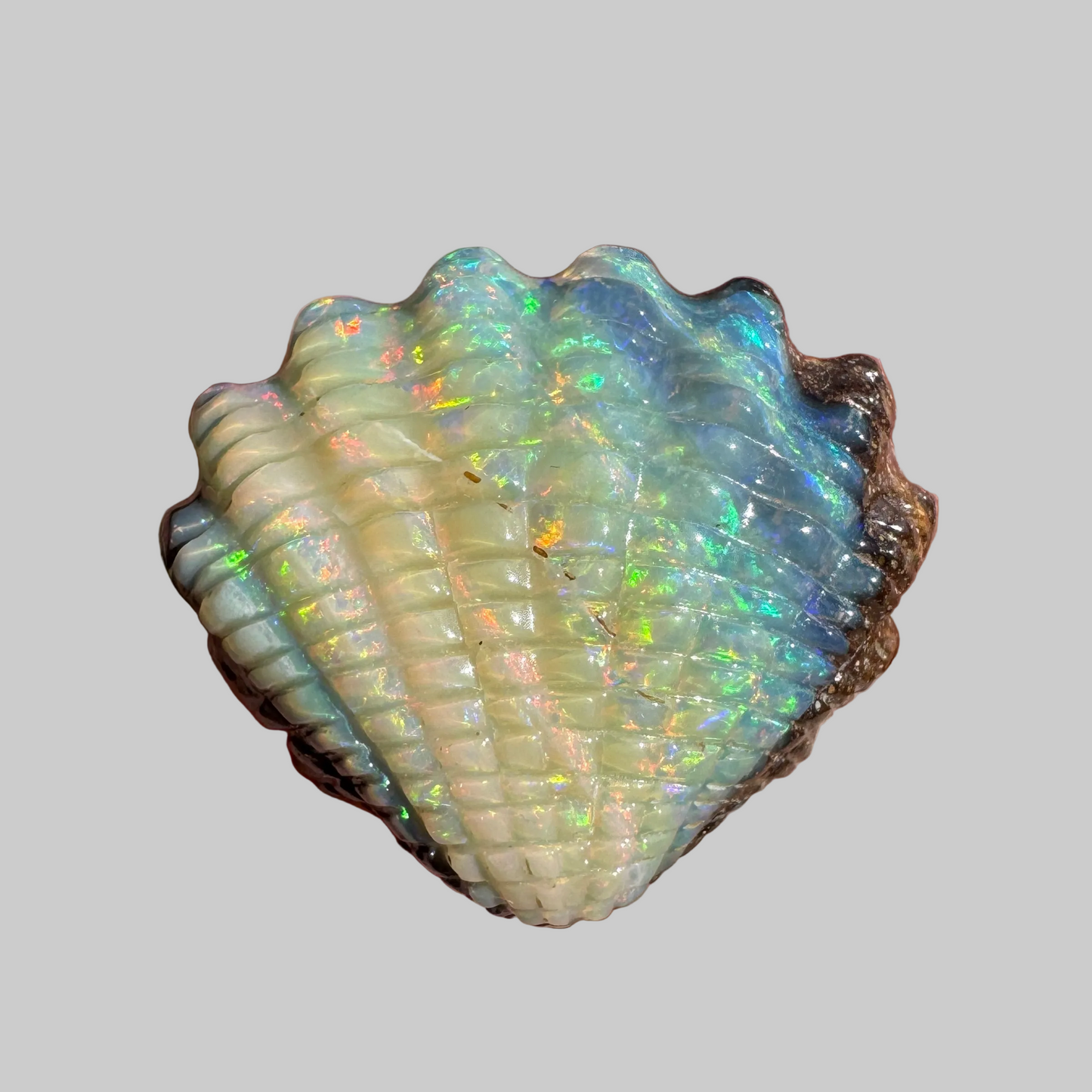 18.18 Ct shell boulder opal carving
