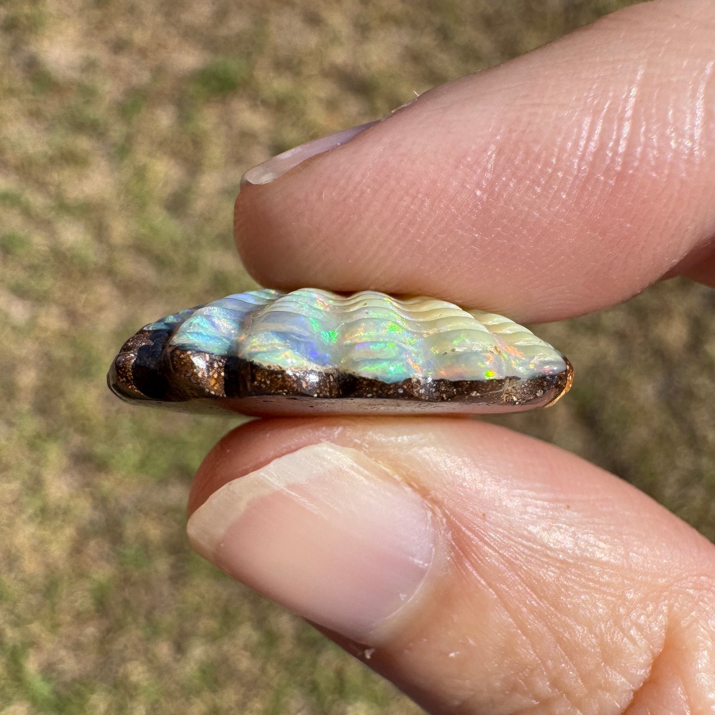 18.18 Ct shell boulder opal carving