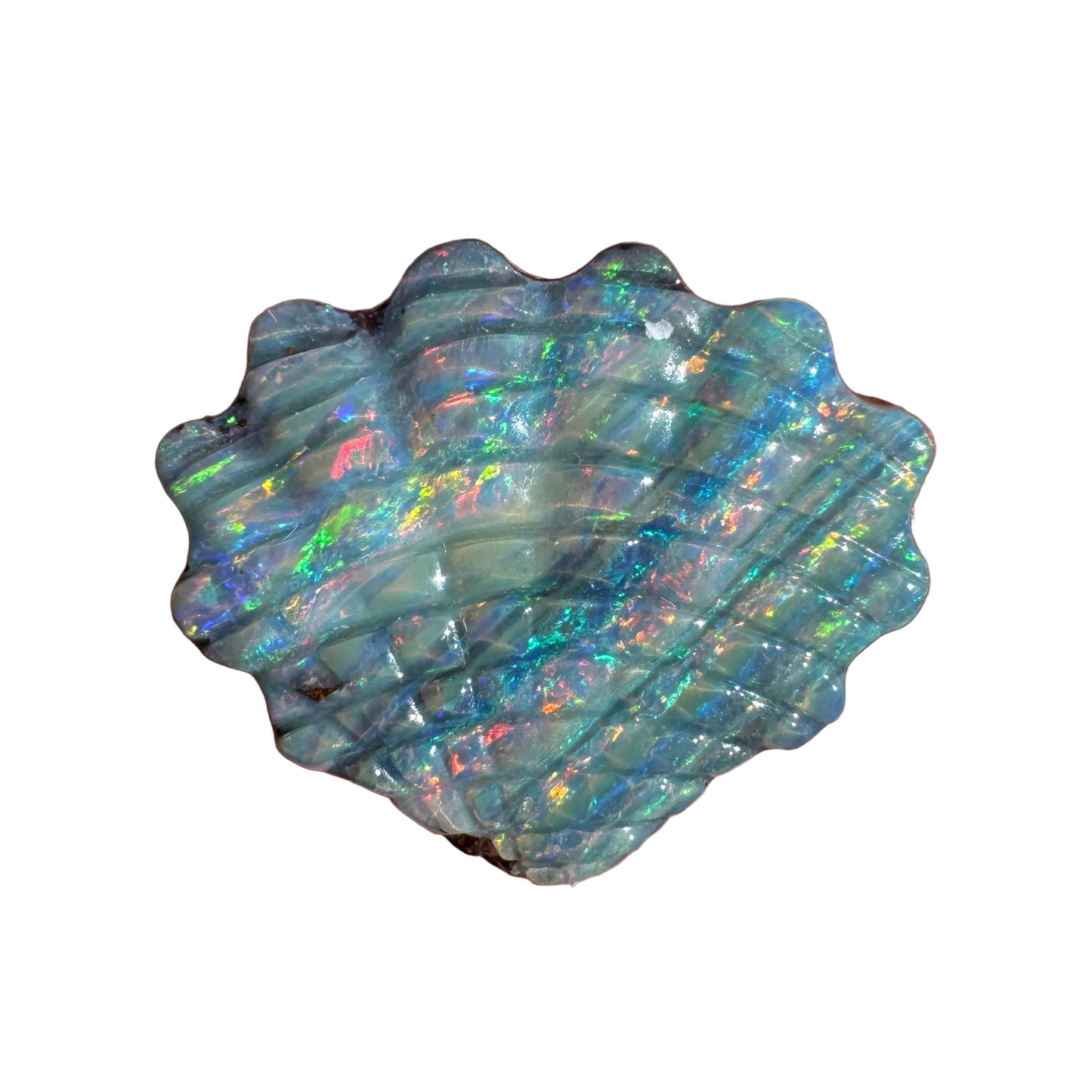 9.11 Ct gem-grade shell boulder opal carving