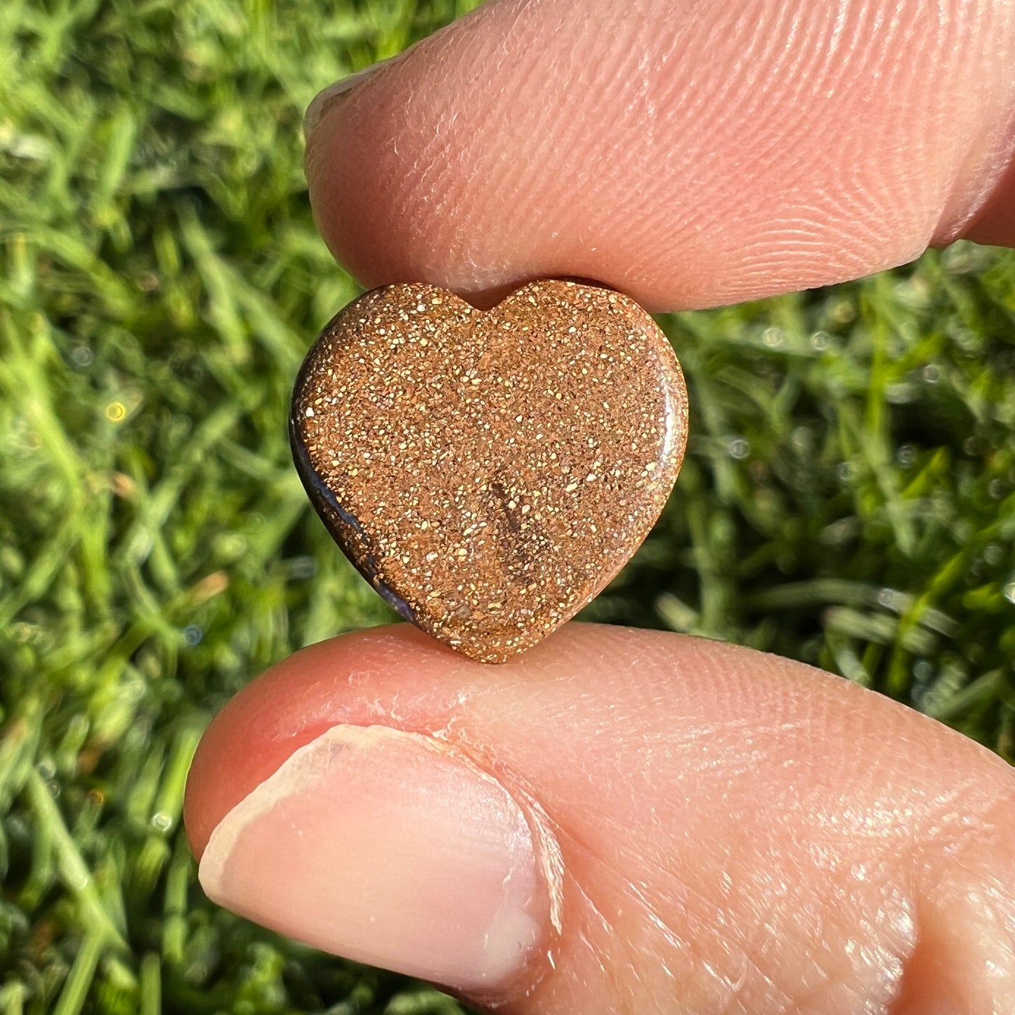 5.19 Ct stripy blue boulder opal heart