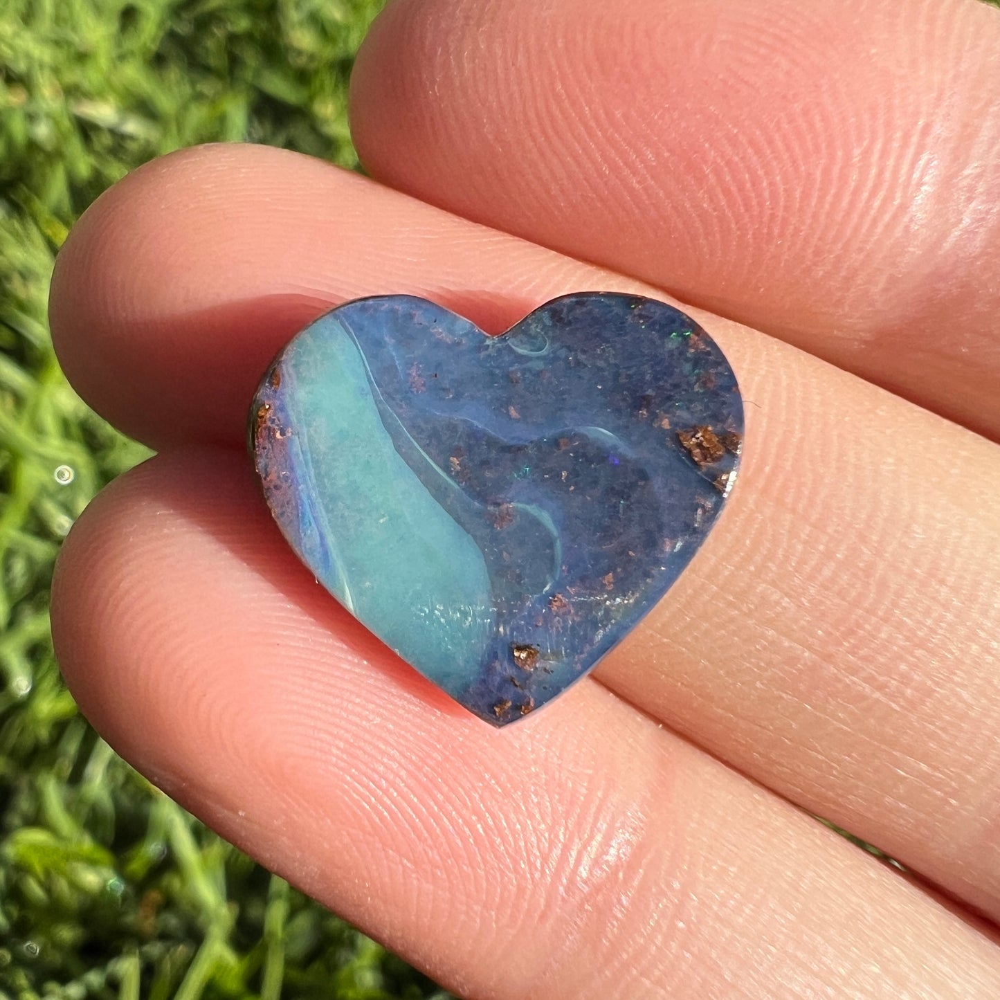 6.62 Ct boulder opal heart