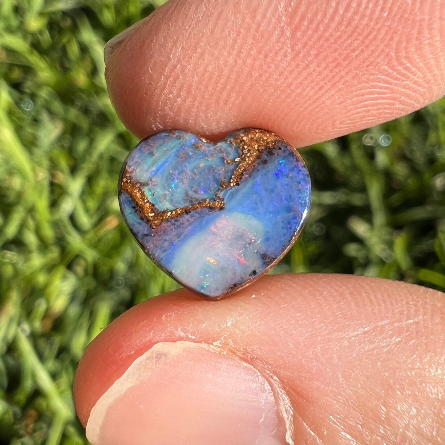 3.98 Ct boulder opal heart