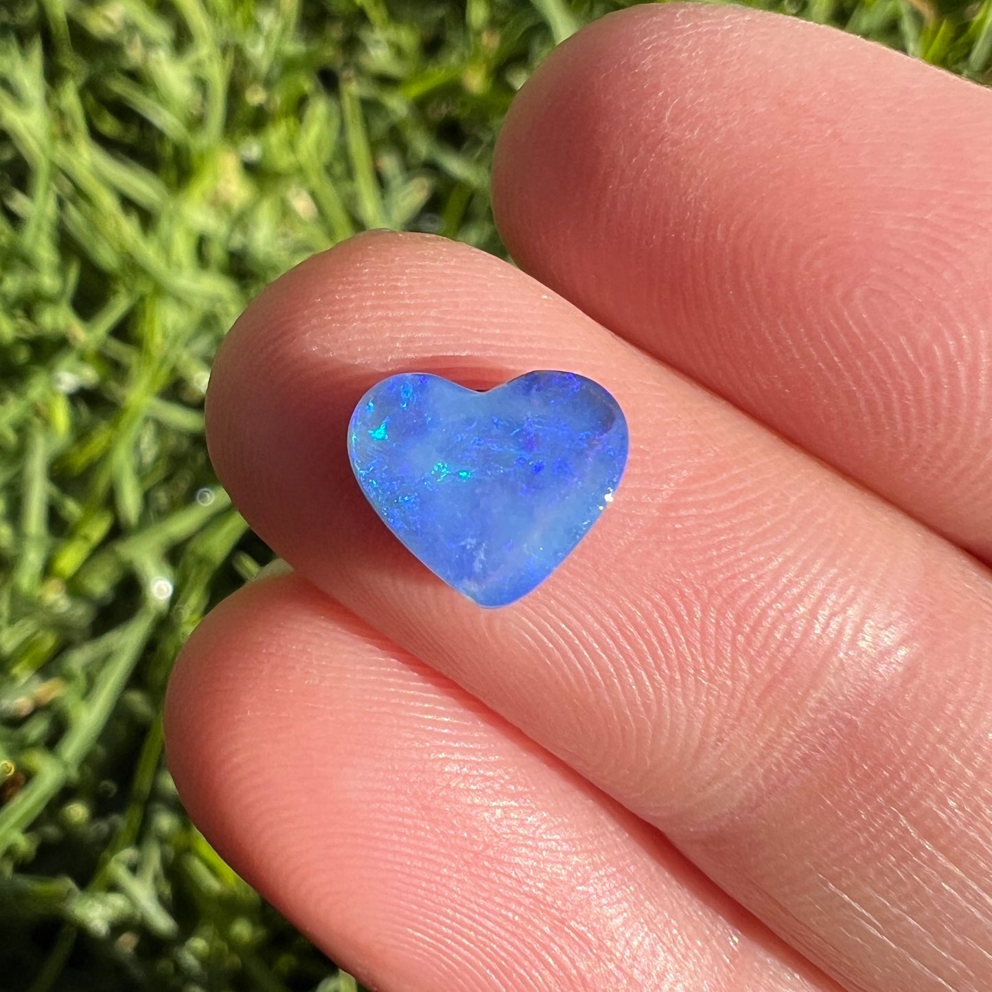 1.31 Ct small blue boulder opal heart