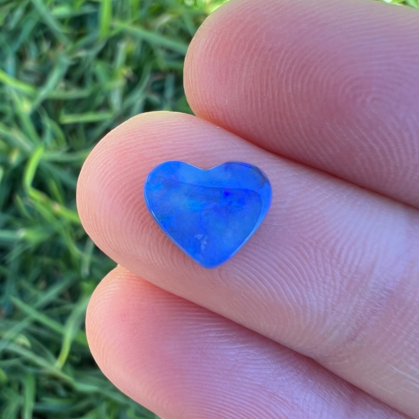 1.31 Ct small blue boulder opal heart