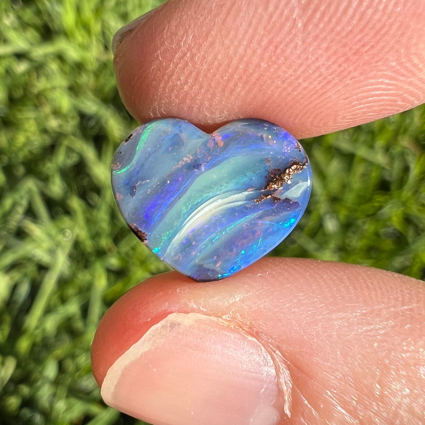 3.73 Ct boulder opal heart