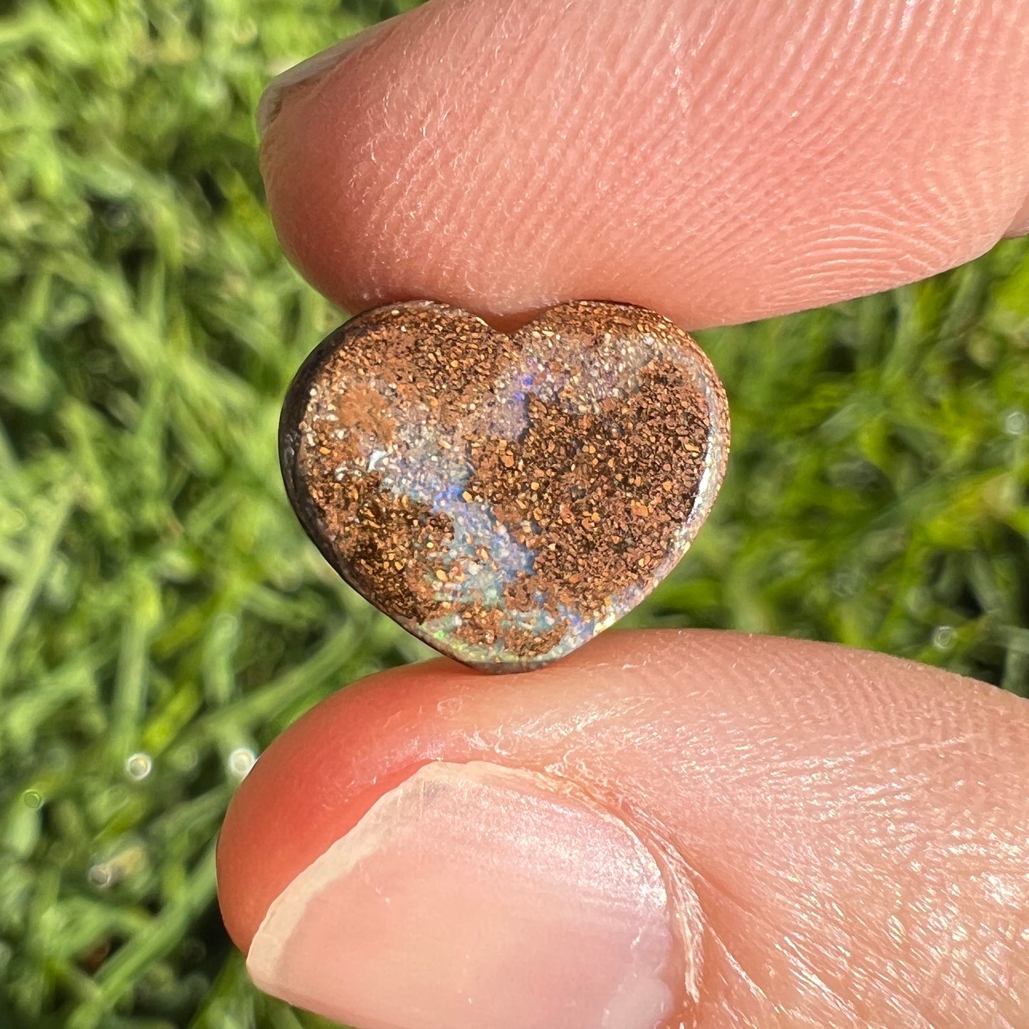 3.73 Ct boulder opal heart