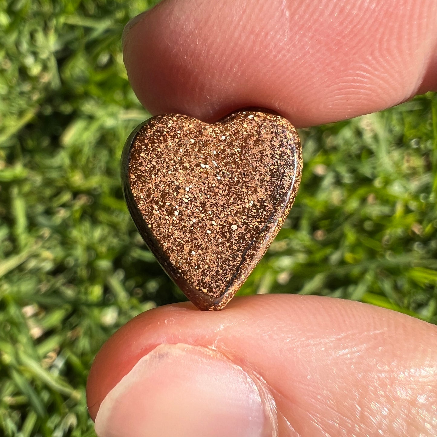 5.75 Ct rainbow boulder opal heart