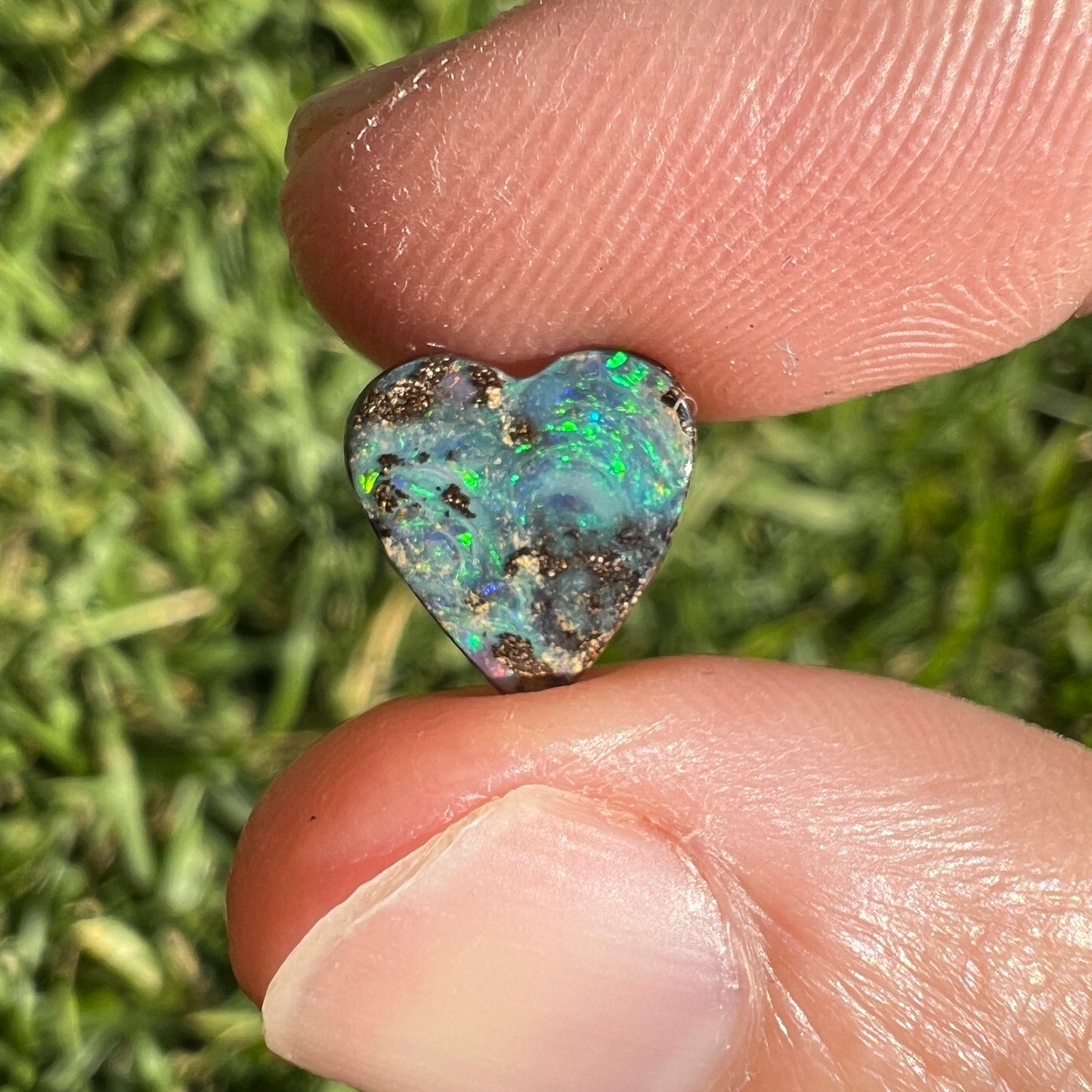 1.85 Ct small heart boulder opal