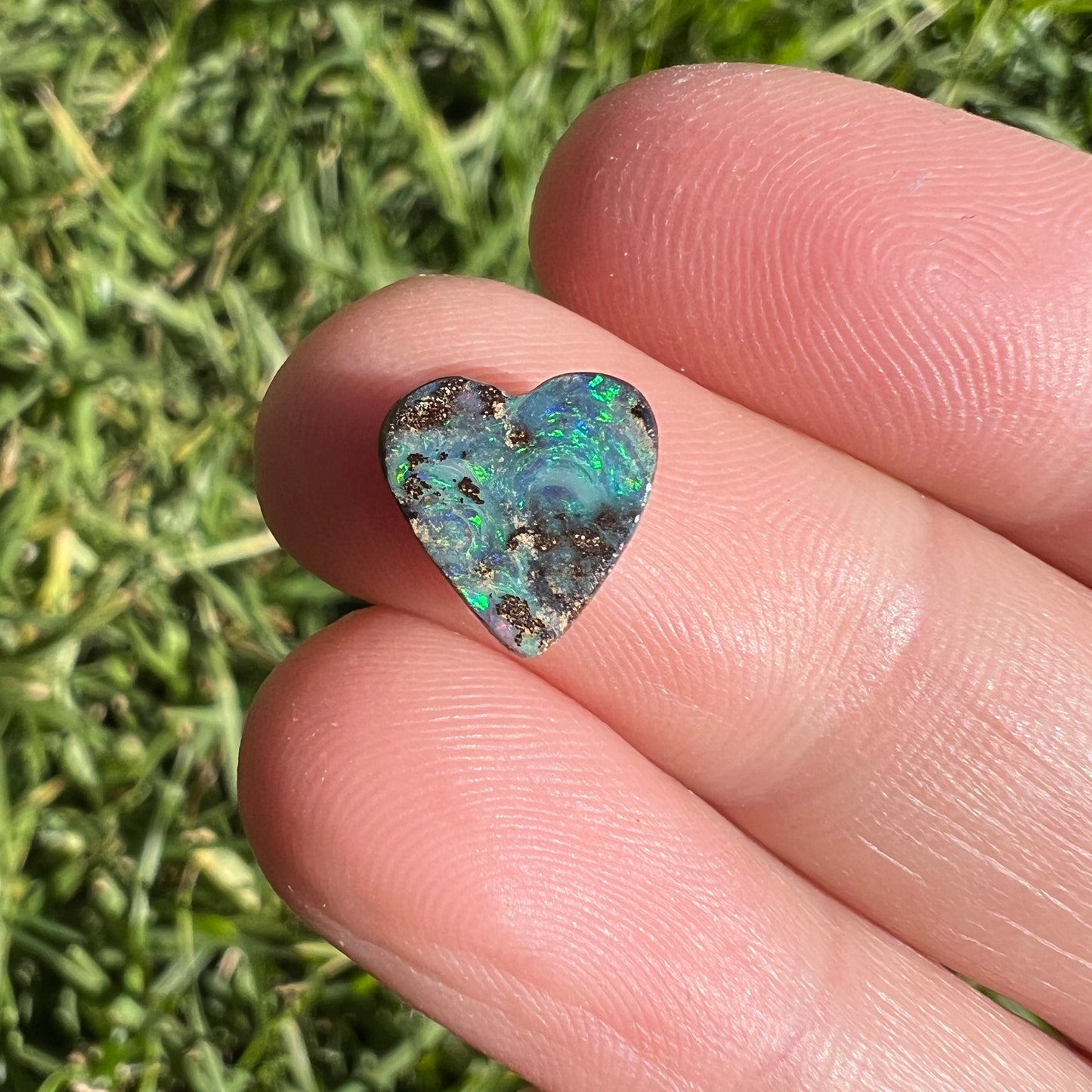 1.85 Ct small heart boulder opal