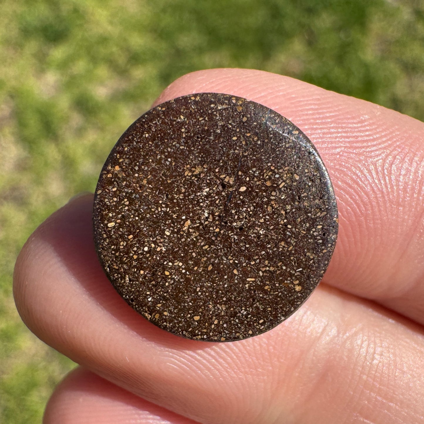 7.75 Ct rainbow stripe circle boulder opal