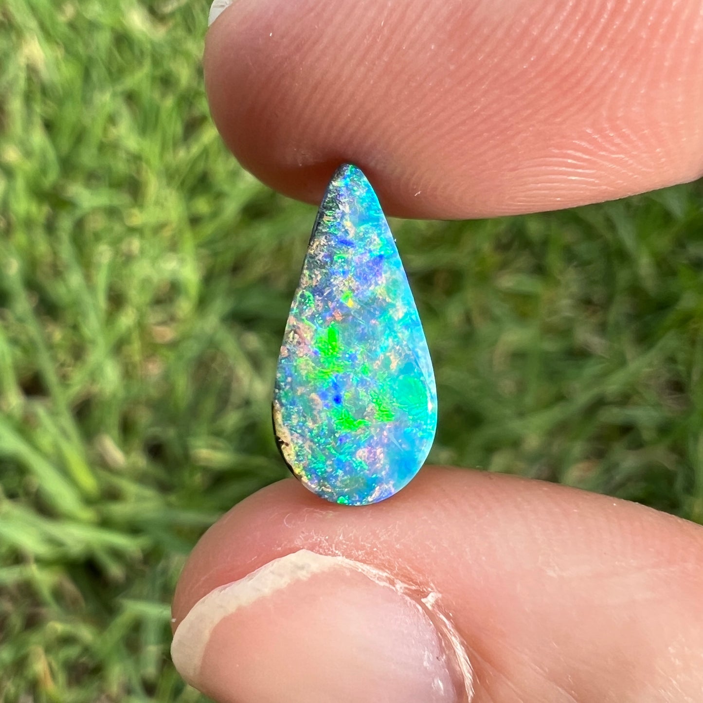 2.20 bright green-blue boulder opal