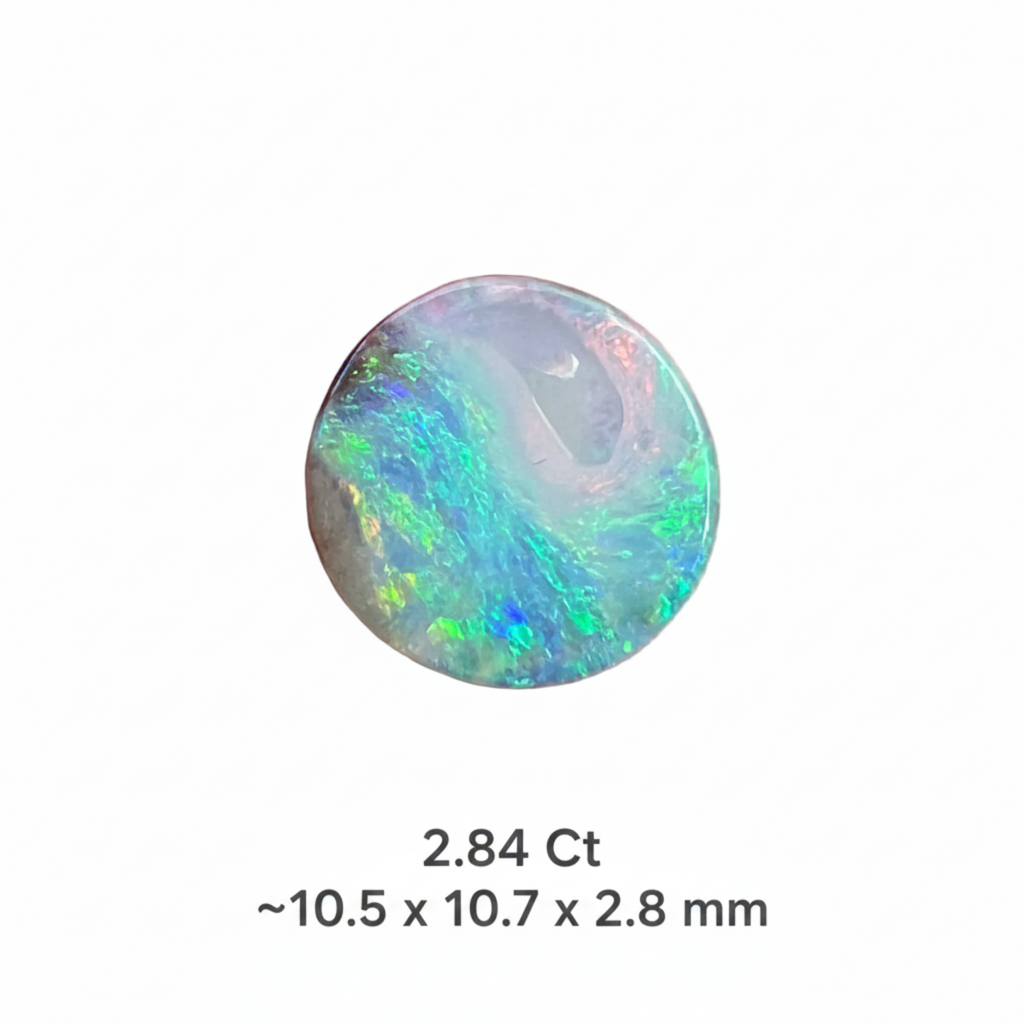 2.84 Ct pink and green circle boulder opal
