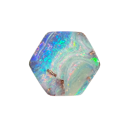 5.73 Ct hexagon boulder opal