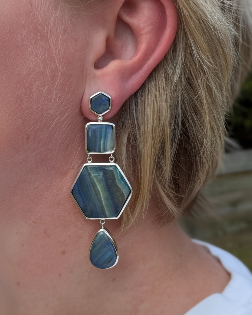 'Of Earth and Sky' opal earrings